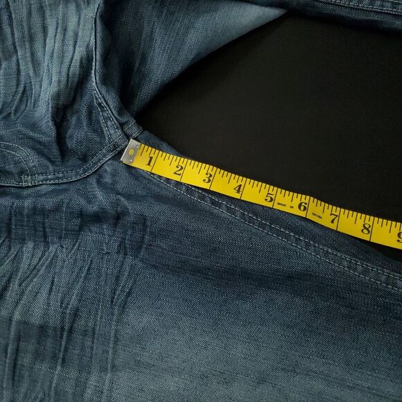 Old Skool Jeans 32 Men's Baggy Y2K Hip Hop Metallic Denim Streetwear‎ Straight - Picture 8 of 16